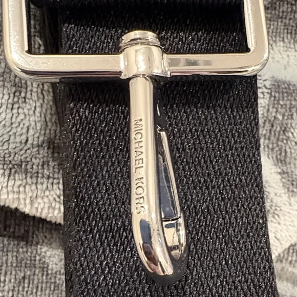 Michael Kors Black Adjustable purse Strap with Silver tone Hardware. Never used. - Picture 2 of 3